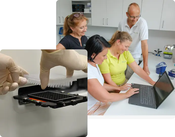 our team working together in the lab